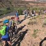 Trail groms on a group ride at the Lunch Loops