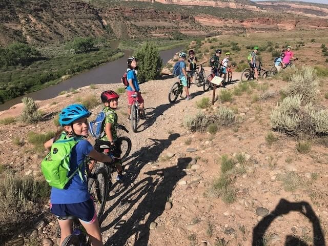 Trail groms on a group ride at the Lunch Loops