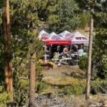 The GVYC Race tents in the trees at a CO League race
